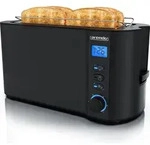Arendo Toaster 4 Scheiben, Langschlitztoaster, Langschlitz, Edelstahl, 1500W, Display