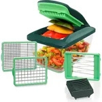 Genius Nicer Dicer Chef S Kombi-Set Premium (7 Teile) in gr&uuml;n mit Hobeleinsatz