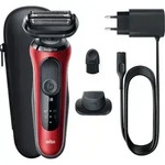 Braun Series 6 61-R1200s, Folienschaber, Schwarz, Rot, SensoFlex, SensoFoil, Tasten,