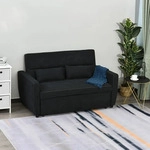HOMCOM Schlafsofa Klappsofa 2-Sitzer Stoffsofa Bettsofa Bettsofa Schwarz - Grau