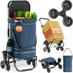 MONZANA&reg; 3in1 Einkaufstrolley 56L bis 50 kg klappbar abnehmbare Tasche 6 Rollen
