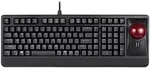 Perixx PERIBOARD-522 US B, USB-Tastatur mit Trackball, US Layout, schwarz - Schwarz