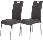 Hela Tische, 2er Set Esszimmerstuhl, Vierfu&szlig; Stuhl Susi -Bezug Vintage Anthrazit -