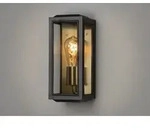 Au&szlig;enwandlaterne Schwarz-Messing Breite 12,5cm - Schwarz/Gold