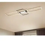 Trio Leuchten LED Deckenleuchte Irvine schwarz-messing 105 x 42 cm dimmbar - Schwarz