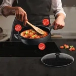 Tefal Trattoria Pro Schmorpfanne 28 Cm Mit Glasdeckel, G6123744 - Schwarz