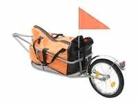 vidaXL Gepäck-Fahrradanhänger mit Tasche Orange und Schwarz