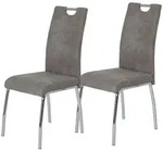 Hela Tische, 2er Set Esszimmerstuhl, Vierfu&szlig;stuhl Susi - Bezug Vintage Grau -...