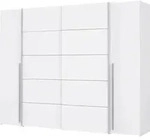Forte Narago Schrank 270, wei&szlig;er Kleiderschrank, Schwebet&uuml;renschrank mit