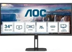AOC V5 CU34V5C/BK, 86,4 cm (34"), 3440 x 1440 Pixel, Wide Quad HD, LED, 4 ms, Schwarz