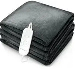 sinnlein&reg; Heizdecke aus Pl&uuml;sch 180 x 130 cm Grau S&Uuml;D | elektrische W&auml;rmedecke mit
