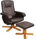 SVITA Charles Relaxsessel Hocker TV Sessel TV-Sessel Holzfu&szlig; Drehsessel