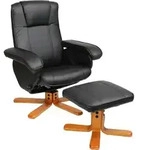 SVITA Charles Relaxsessel Hocker TV Sessel TV-Sessel Drehsessel Holzfu&szlig;