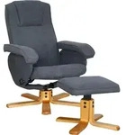 SVITA Charles Relaxsessel Hocker TV Sessel TV-Sessel Holzfu&szlig; Drehsessel