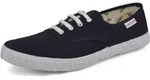 Victoria Low-Top Tennisschuhe Schwarz aus Baumwollgewebe mit Schn&uuml;rverschluss - Blau
