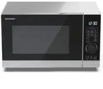 SHARP YC-PG204AE-S Mikrowelle mit Grill, Mikrowelle: 700W, Grill: 900W, 10