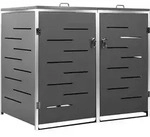 vidaXL M&uuml;lltonnenbox f&uuml;r 2 Tonnen 138x77,5x112,5 cm Edelstahl - Grau