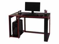 Schreibtisch MCW-J26, Computertisch Bürotisch, 120x60x76cm schwarz-rot