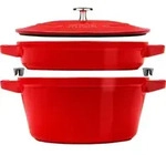 Staub Kochtopfset, 2-tlg | rund | Gusseisen | Kirsch-Rot - Rot