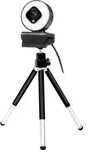 Logilink Webcam FHD 76&deg; Dual-Mikro Autof. Ringlicht Stativ - Schwarz/Wei&szlig;