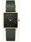 Rosefield Damen Uhr QBFGG-Q031 The Boxy, Schwarz Waldgr&uuml;n Gold - Gold