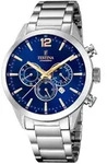 Festina Herren Uhr Chronograph F20343/2 Edelstahl Armbanduhr silber UF20343/2 - Blau