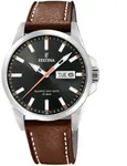 Festina Herren Uhr Klassik F20358/2 Leder Quarz Armbanduhr braun UF20358/2 -