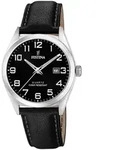 Festina Herren Uhr Klassik F20446/3 Leder Analog Armband-Uhr schwarz UF20446/3 -