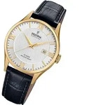 Festina Herren Uhr Swiss Made F20010/2 Leder Armband-Uhr schwarz UF20010/2 - Schwarz