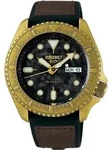 Seiko 5 Sports SRPE80K1 Automatik Herrenuhr Edelstahl Silikon Lederoptik - Schwarz