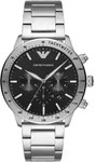Emporio Armani AR11241 Mario mit schwarzem Zifferblatt, 43 mm - Schwarz