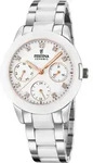 Festina Damen Uhr Keramik F20497/1 Edelstahl Armbanduhr silber wei&szlig; UF20497/1 -