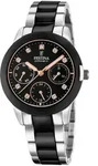 Festina Damen Uhr Keramik F20497/3 Edelstahl Armbanduhr silber schwarz UF20497/3 -