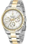 Maserati Herren Uhr COMPETIZIONE Multifunktion Edelstahl silber gold UMAR8853100021 -