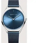Damen- und Herrenuhr BERING 17039-307, marineblau, klassische Mode f&uuml;r Paare. -