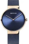 Bering Damen Uhr Armbanduhr Slim Classic - 14531-367 Meshband - Blau/Gold