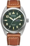 Citizen BM8560-11XE Eco-Drive Herren Armbanduhr Titan Braun Gr&uuml;n 42 mm - Gr&uuml;n