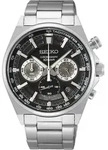 Seiko SSB397P1 Herren-Armbanduhr, Edelstahl-Geh&auml;use, Metall-Armband - Schwarz