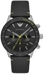 Emporio Armani Herren Armbanduhr Uhr AR11325 Leder - Schwarz