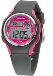 SINAR Jugenduhr Armbanduhr Digital Quarz M&auml;dchen Silikonband XE-64-8 grau pink -