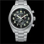 AT2480-81E Eco-Drive Herren Chronograph Titan schwarzes Ziffernblatt 44mm