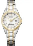 Citizen Damen Armbanduhr EC1186-85A Eco-Drive Funk bicolor - Silber