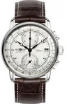 Zeppelin 8670-1 Herren-Armbanduhr, Edelstahl-Geh&auml;use, Leder-Armband - Silber