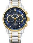 Citizen AN8194-51L Chronograph Uhr Herrenuhr Edelstahl Datum bicolor
