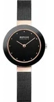 Bering Damen Uhr Armbanduhr Slim Ceramic - 11429-166 Meshband - Schwarz
