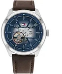 Tommy Hilfiger Oliver 1791888 Herren Automatikuhr - Blau/Braun/Silber