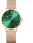 Bering Damen Uhr Armbanduhr Classic Quarz - 14134-368 Edelstahl - Gr&uuml;n