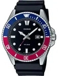 Casio Uhr MDV-107-1A3VEF Taucheruhr Herren Blau Rot - Schwarz