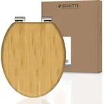 SCH&Uuml;TTE WC Sitz BAMBUS, massiver Toilettendeckel mit Absenkautomatik, Toilettensitz