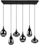 Trio Leuchten Pendelleuchte Lumina 317000632, Metall Schwarz matt, Glas chrom be